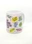 Preview: Weiße Keramiktasse mit farbenfrohem Design und der Aufschrift „My Mental Health Cup“. Die Tasse ist mit positiven und motivierenden Affirmationen wie „I am allowed to have bad days“ und „There is nothing wrong with having anxiety“ verziert. Ideal als Gesc